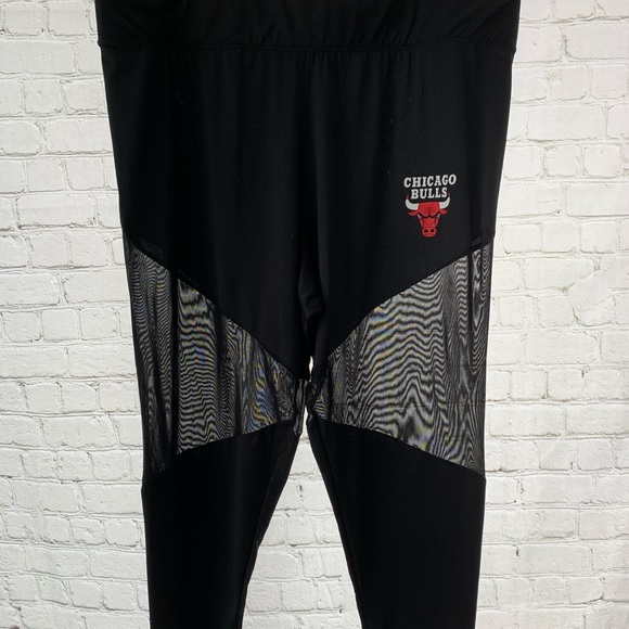NBA Pants - NBA BULLS 3X Black Mesh Inserts Athletic Pants EXC